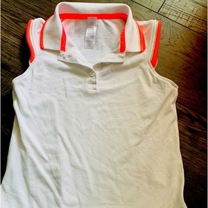 IVIVVA by LULULEMON girls white and orange collared tank. Size 7